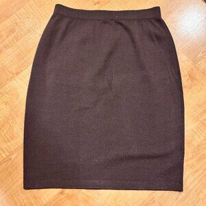 St John Collection Brown Boucle Knit Pencil Skirt Size 12